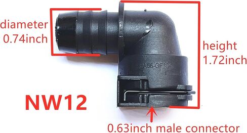NW12 Coolant Hose Connector Adapter,Radiator Pipe Line Fitting for Mercedes-Benz BMW Audi Volkswagen Chevrolet Volvo Buick,Engine Heater Hose Assembly Junction Flange Repair Kit Barbed 90 Deg 0.74in in Saudi Arabia