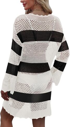 MixShe Beach Vacation Clothes for Women 2025 Fashion Cover up Summer Dresses Crochet Swim Suits Womens Bathing Outfits in Kuwait