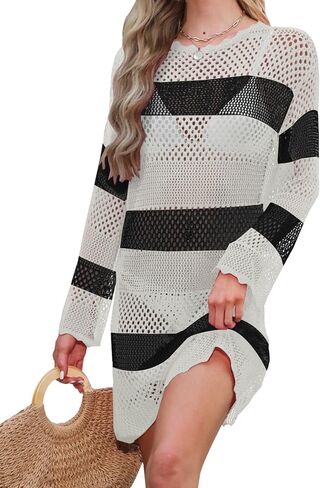 MixShe Beach Vacation Clothes for Women 2025 Fashion Cover up Summer Dresses Crochet Swim Suits Womens Bathing Outfits in Kuwait