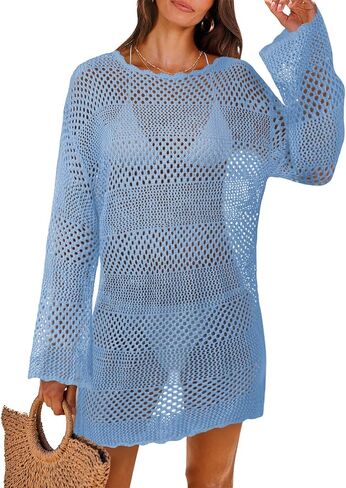 MixShe Beach Vacation Clothes for Women 2025 Fashion Cover up Summer Dresses Crochet Swim Suits Womens Bathing Outfits in Kuwait