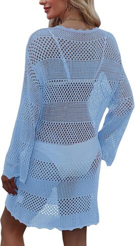 MixShe Beach Vacation Clothes for Women 2025 Fashion Cover up Summer Dresses Crochet Swim Suits Womens Bathing Outfits in Kuwait