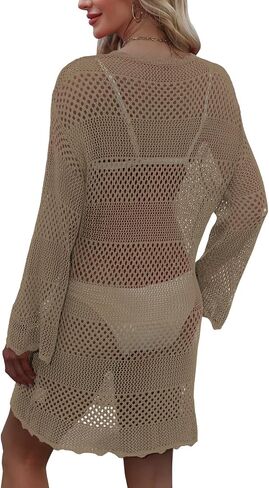 MixShe Beach Vacation Clothes for Women 2025 Fashion Cover up Summer Dresses Crochet Swim Suits Womens Bathing Outfits in Kuwait