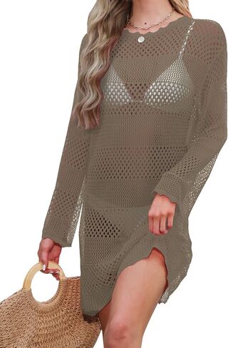 MixShe Beach Vacation Clothes for Women 2025 Fashion Cover up Summer Dresses Crochet Swim Suits Womens Bathing Outfits in Kuwait
