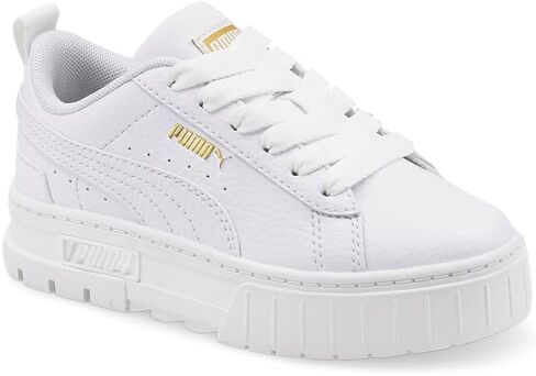 PUMA Girl's Mayze Leather (Big Kid) Puma White/Puma Team Gold 4.5 Big Kid M in Saudi Arabia