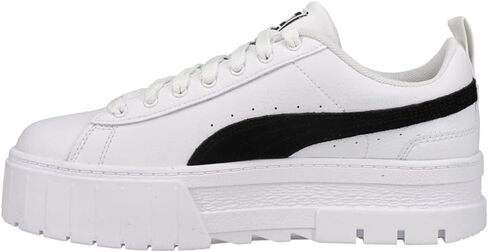PUMA Girl's Mayze Leather (Big Kid) Puma White/Puma Team Gold 4.5 Big Kid M in Saudi Arabia