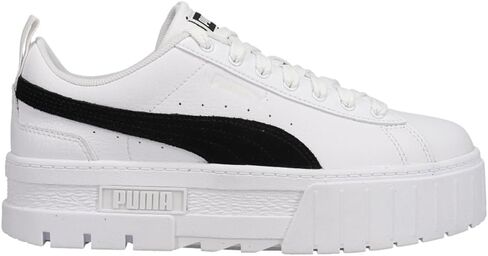 PUMA Girl's Mayze Leather (Big Kid) Puma White/Puma Team Gold 4.5 Big Kid M in Saudi Arabia