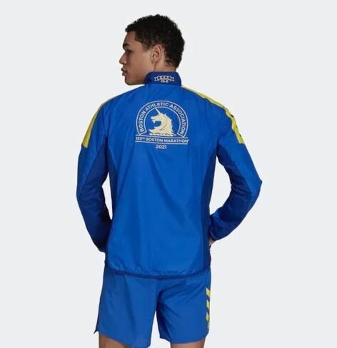 Adidas Men’s Boston Marathon 125th Celebration Jacket , Blue/Yelow in Saudi Arabia