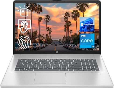 Newest HP 17t Laptop, 17.3" HD+ Touchscreen, Intel Core i5-1135G7 Processor 2.4GHz to 4.2GHz, 16GB RAM, 512GB PCIe SSD, Webcam, Wi-Fi 6, Backlit Keyboard, Windows 11 Home, Silver in Saudi Arabia