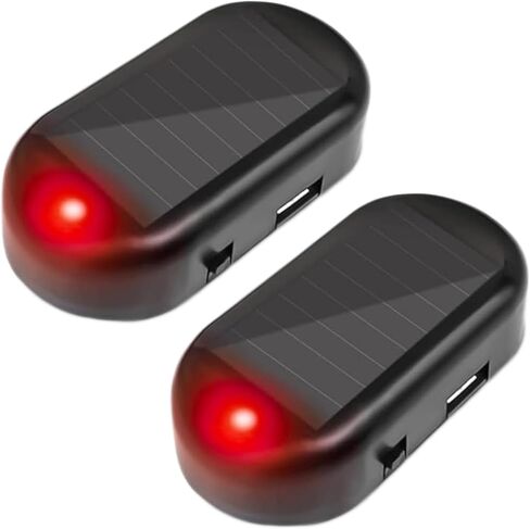 2Pack Solar Simulated Dummy Alarm Warning Lamp,WONFAST Mini Anti-Theft LED Flashing Security Light Car Fake Lamp,Automotive Warning Interior Lights with USB Charger Port (Blue) in Saudi Arabia
