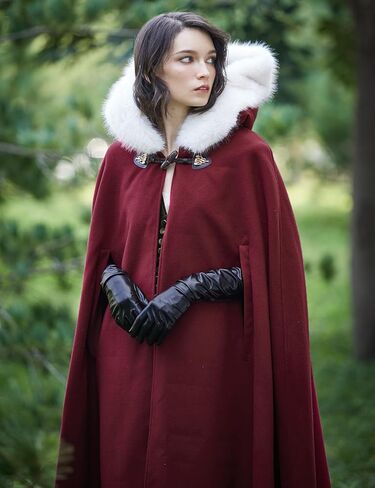 Beautelicate Renaissance Cloak Cosplay Medieval Wool Blend Halloween Winter in Saudi Arabia