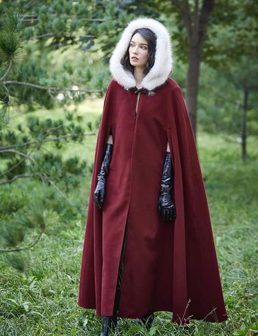 Beautelicate Renaissance Cloak Cosplay Medieval Wool Blend Halloween Winter in Saudi Arabia