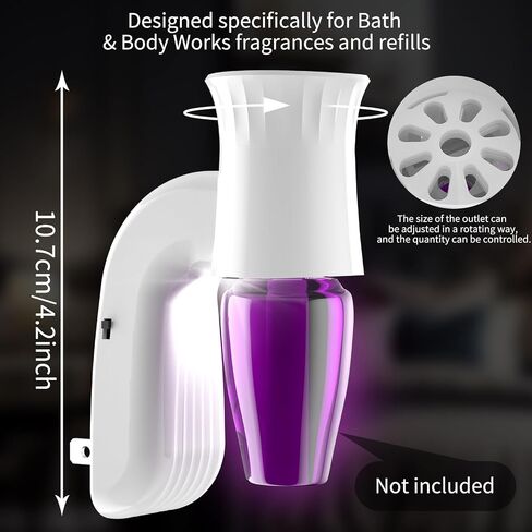 2pcs Wall Fragrance Plug in with Night Light, Compatible with Bath and Body Works Wallflowers, Rotatable Plug in Diffuser, Stylish Essential Oil Diffuser for a Cozy Home Office (White) in Saudi Arabia