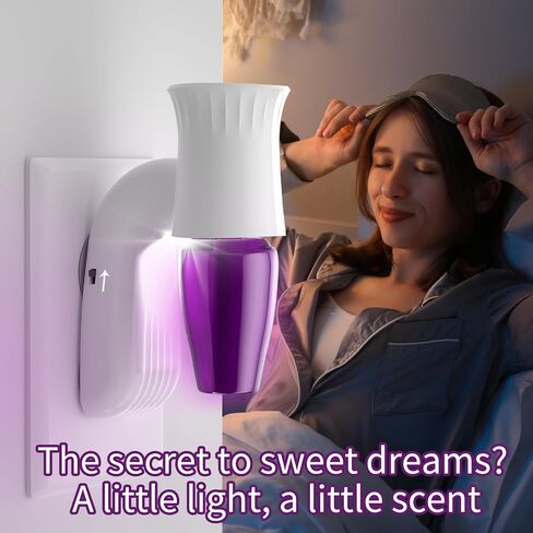 2pcs Wall Fragrance Plug in with Night Light, Compatible with Bath and Body Works Wallflowers, Rotatable Plug in Diffuser, Stylish Essential Oil Diffuser for a Cozy Home Office (White) in Saudi Arabia
