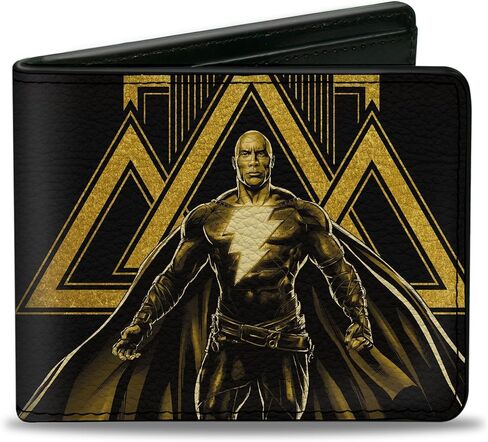 DC Comics Wallet ، Bifold ، Black Adam Pose and Title Logo Yellows Black ، Levegan Leather in Kuwait