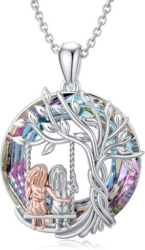 TOUPOP Sister Gifts from Sister 925 Sterling Silver Tree of Life Sisters Necklace Crystal Jewelry Birthday Christmas Gifts for Women Daughter Friends in Kuwait