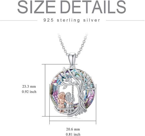 TOUPOP Sister Gifts from Sister 925 Sterling Silver Tree of Life Sisters Necklace Crystal Jewelry Birthday Christmas Gifts for Women Daughter Friends in Kuwait