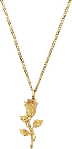 | Rose Pendant Necklace | 20.5" Chain Link with 20MM x 20MM Pendant | Waterproof, Heat & Sweat Resistant | Gifts for Men | Men's Jewelry | in Saudi Arabia
