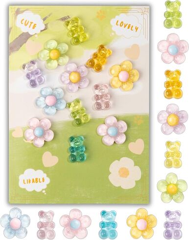 Cute Shoes Charms for Girls and Women - Beach Cute Cartoon Shoe Charms with Flower & Gummy Bear Designs, Perfect for Party, Birthday Gifts, Beach Outings and Daily Wear in Saudi Arabia