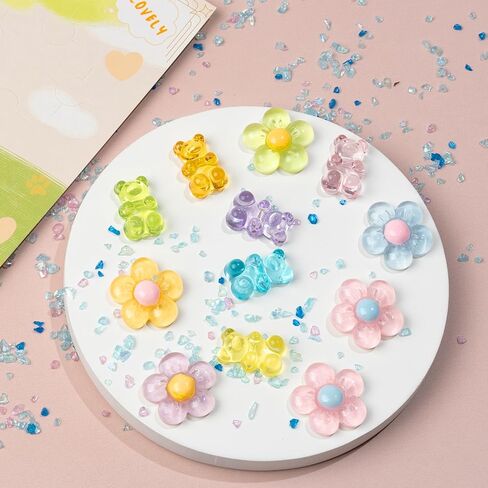 Cute Shoes Charms for Girls and Women - Beach Cute Cartoon Shoe Charms with Flower & Gummy Bear Designs, Perfect for Party, Birthday Gifts, Beach Outings and Daily Wear in Saudi Arabia