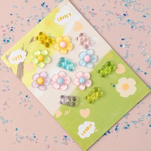 Cute Shoes Charms for Girls and Women - Beach Cute Cartoon Shoe Charms with Flower & Gummy Bear Designs, Perfect for Party, Birthday Gifts, Beach Outings and Daily Wear in Saudi Arabia