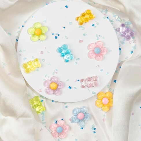 Cute Shoes Charms for Girls and Women - Beach Cute Cartoon Shoe Charms with Flower & Gummy Bear Designs, Perfect for Party, Birthday Gifts, Beach Outings and Daily Wear in Saudi Arabia