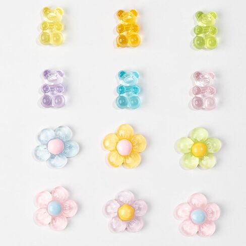 Cute Shoes Charms for Girls and Women - Beach Cute Cartoon Shoe Charms with Flower & Gummy Bear Designs, Perfect for Party, Birthday Gifts, Beach Outings and Daily Wear in Saudi Arabia