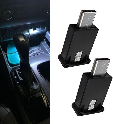 2PCS Mini USB LED Light, Type-C Car LED Interior Lights, 8 Color Interior Atmosphere Lamp, Universal Mini Led USB Lights for Car Decoration, Lighting in Saudi Arabia