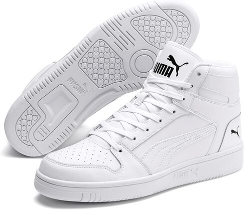 Puma Men's Rebound Layup Sneaker, White Black-High Risk Red, 8.5 in Saudi Arabia