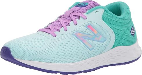 New Balance Kid's Fresh Foam Arishi V2 Lace-Up Running Shoe, Pigment/Pink Glo/Citra Yellow, 5 M US Big Kid (8-12 Years) in Saudi Arabia