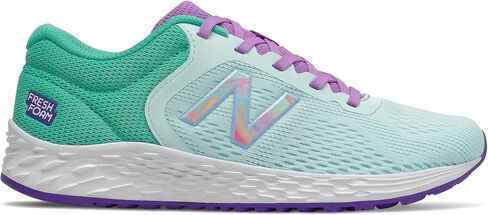 New Balance Kid's Fresh Foam Arishi V2 Lace-Up Running Shoe, Pigment/Pink Glo/Citra Yellow, 5 M US Big Kid (8-12 Years) in Saudi Arabia