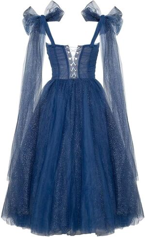 YJNXHN Women's Sweetheart Evening Dresses for Wedding Prom Party Gown A Line Tulle Tea Length in Saudi Arabia