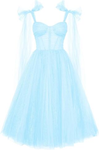 YJNXHN Women's Sweetheart Evening Dresses for Wedding Prom Party Gown A Line Tulle Tea Length in Saudi Arabia
