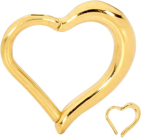 365 Sleepers 316L Surgical Steel Hypoallergenic 16g Love Heart Septum Jewelry مفصلي حلقة خاتم الجسم ثقب حلقات الشفاه الحلزونية الغضروف من الأقراط in Kuwait