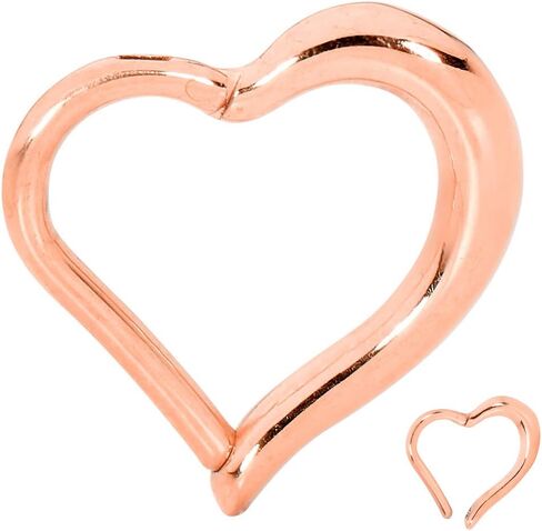 365 Sleepers 316L Surgical Steel Hypoallergenic 16g Love Heart Septum Jewelry مفصلي حلقة خاتم الجسم ثقب حلقات الشفاه الحلزونية الغضروف من الأقراط in Kuwait