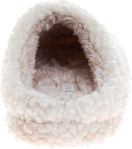 Josmo Girls Smiley Face Fur Slides - Cozy Fluffy Indoor Slippers in Saudi Arabia