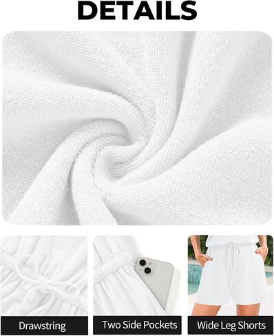 Tempt Me Womens Swimsuit Cover Up Romper - Terry Cloth Swim Coverup Drawstring with Pockets 2025 in Saudi Arabia