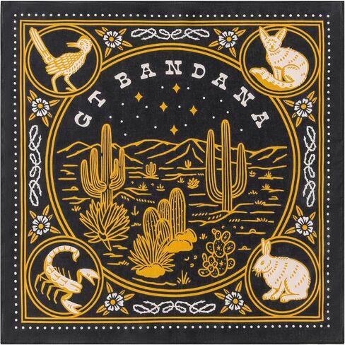 22"x22" Cowboy Hunting Cotton Bandana Multi-Purpose Headbands in Kuwait