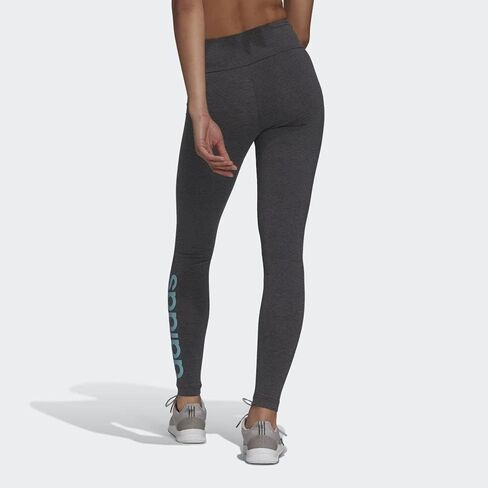 بنطال ضيق للسيدات من adidas بمقاس طويل وشعار Essentials عالي الخصر، فيكتوري قرمزي/ذهبي معدني، مقاس متوسط in Kuwait