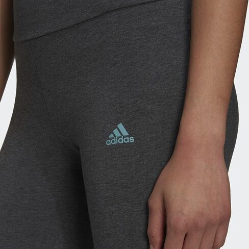 بنطال ضيق للسيدات من adidas بمقاس طويل وشعار Essentials عالي الخصر، فيكتوري قرمزي/ذهبي معدني، مقاس متوسط in Kuwait