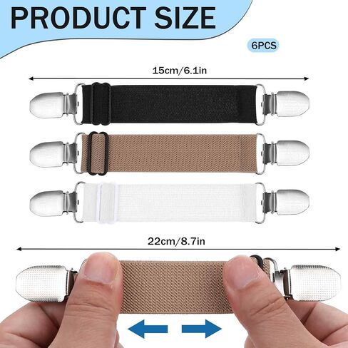 6 PCS Cincher Clipl Clips Clips القابلة للتعديل للملابس ، ومرنة الخصر ، مشابك مشدود على مقاطع اللباس اللباس الخلفية مقاطع قميص Cinch لتشديد ملابسك in Saudi Arabia