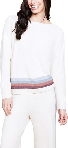 Barefoot Dreams Women's CozyChic Ultra Lite Multi Stripe Pullover in Saudi Arabia