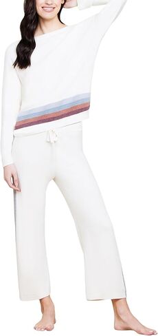 Barefoot Dreams Women's CozyChic Ultra Lite Multi Stripe Pullover in Saudi Arabia