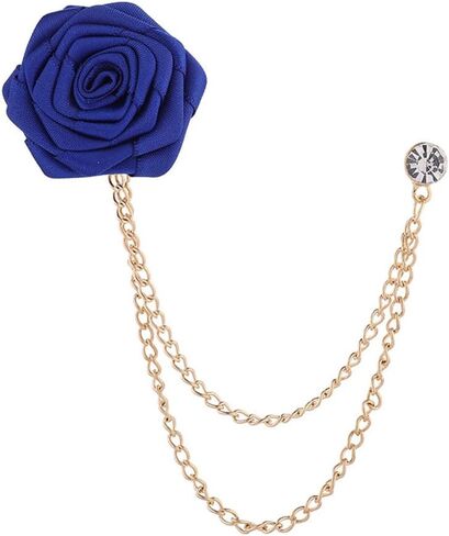 Rose Brooch Pin Wedding Brooch Suit Pin Handmade Rose Brooch for the Groom Wedding Ball Fringe Chain Brooch Men's Suit Accessories in Saudi Arabia