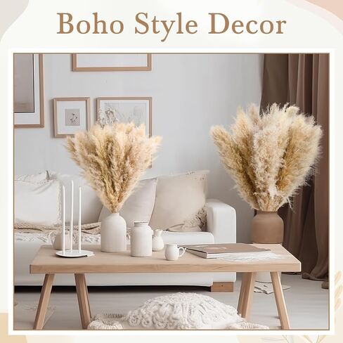 Tigeen 50 Pcs 40 Inch Tall Pampas Grass Stems Beige Fluffy Natural Dried Pampas Grass Floral Decor, Bouquet for Floor Vase, Wedding Floral Arrangements, Party, Farmhouse, Boho Home Decor in Saudi Arabia