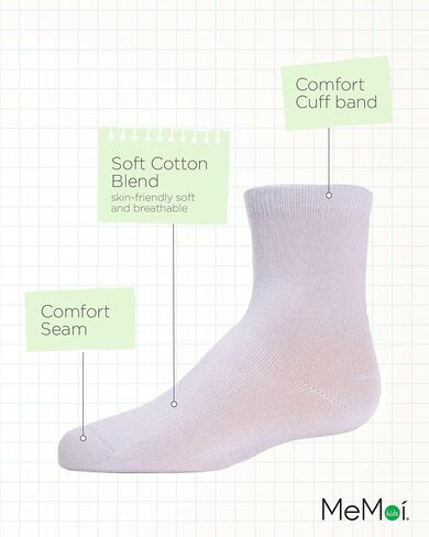 MeMoi Unisex Cotton Blend Mid-Cut Socks 3-Pack in Saudi Arabia
