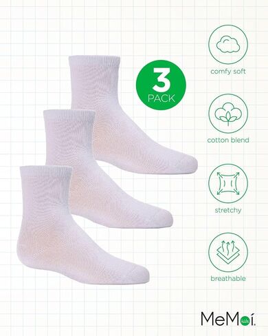 MeMoi Unisex Cotton Blend Mid-Cut Socks 3-Pack in Saudi Arabia