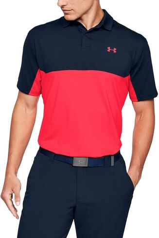 Under Armour Men's Performance Golf Polo 2.0 Colorblock , Academy Blue (409)/Beta , Small in Saudi Arabia