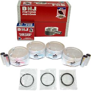 DNJ PRK129 Piston and Ring Kit For 2001-2011 Hyundai Kia Accent Rio Rio5 1.6L L4 DOHC 16V Naturally Aspirated