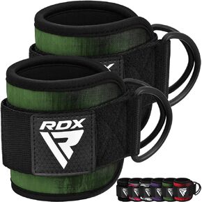 RDX Ankle Straps for Cable Machines Resistance Bands Attachment, 7mm Neoprene Padded 10"x4", Gym Wrist Cuff Women Men Home Fitness, Weight Lifting D-Ring Booty Leg Workout Curls Kickbacks Hip Abductor