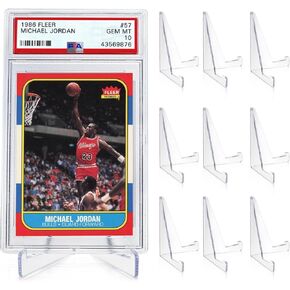 tutata PSA Graded Card Stands, Trading Card Display Stand Mini Easel Holder, Clear Card Stands for BGS, PSA, SGC Baseball Sports Card- 10 Pack